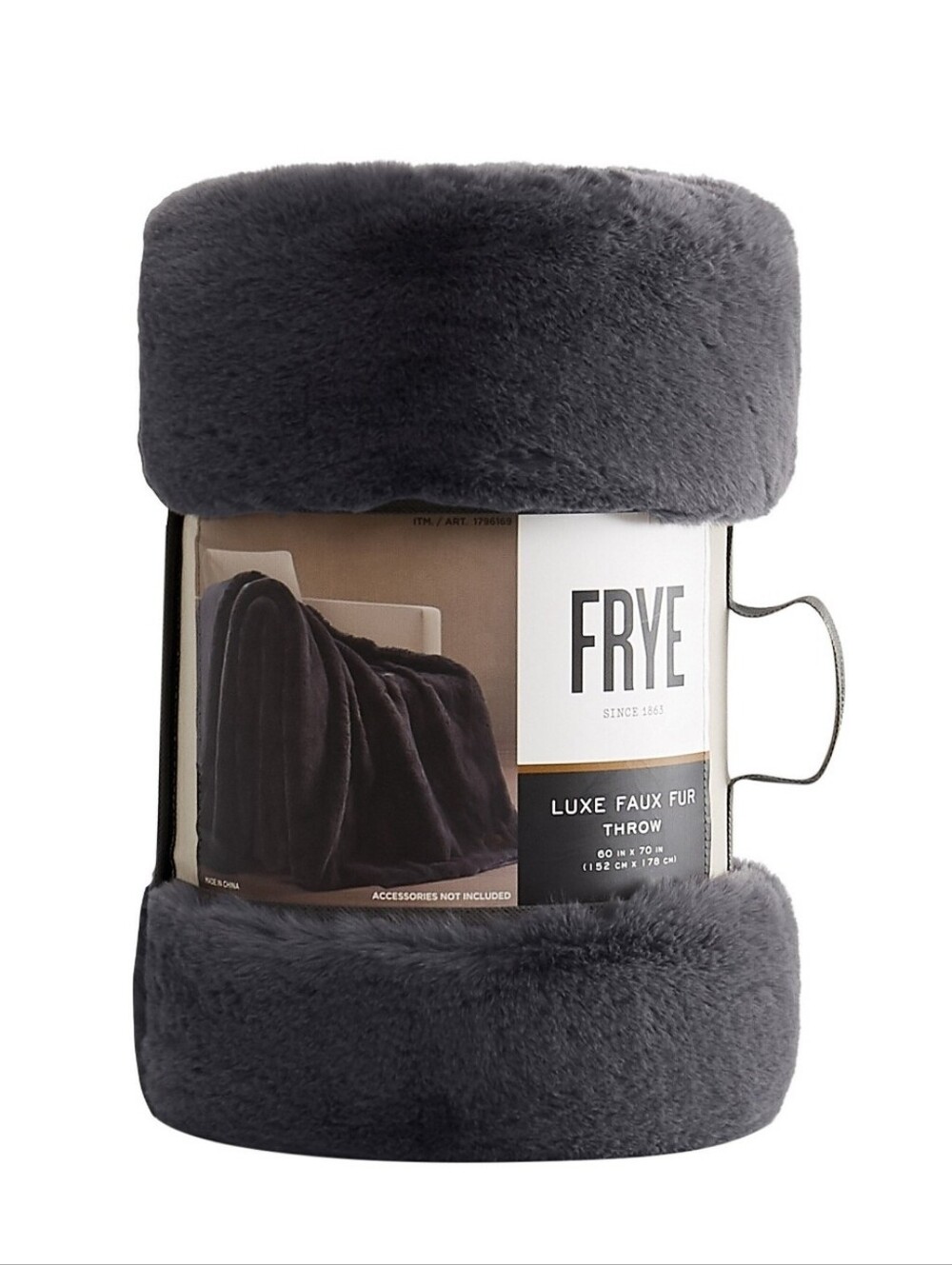 (6)Frye Plush Faux Fur Throw60" X 70"